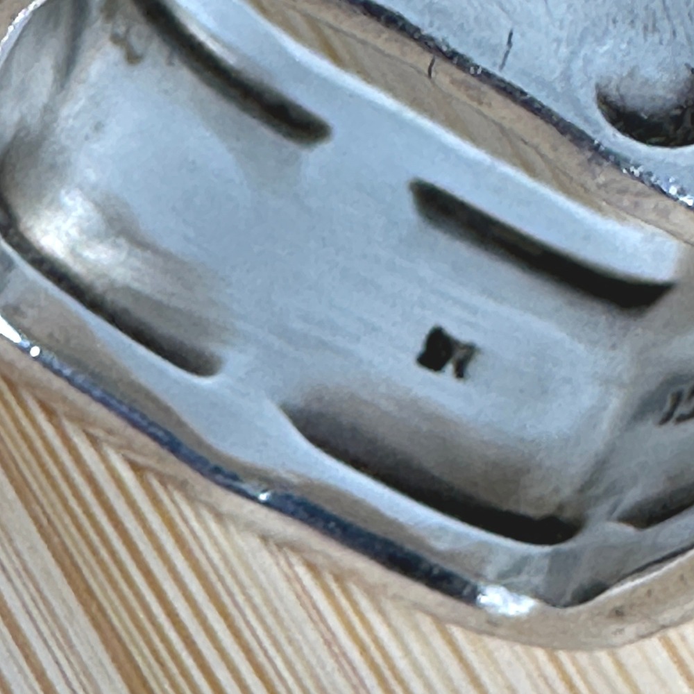 Artisan Sterling Silver Thick Square Ring 1/2" Wide 9.1 Grams Size 8 - Picture 4 of 6